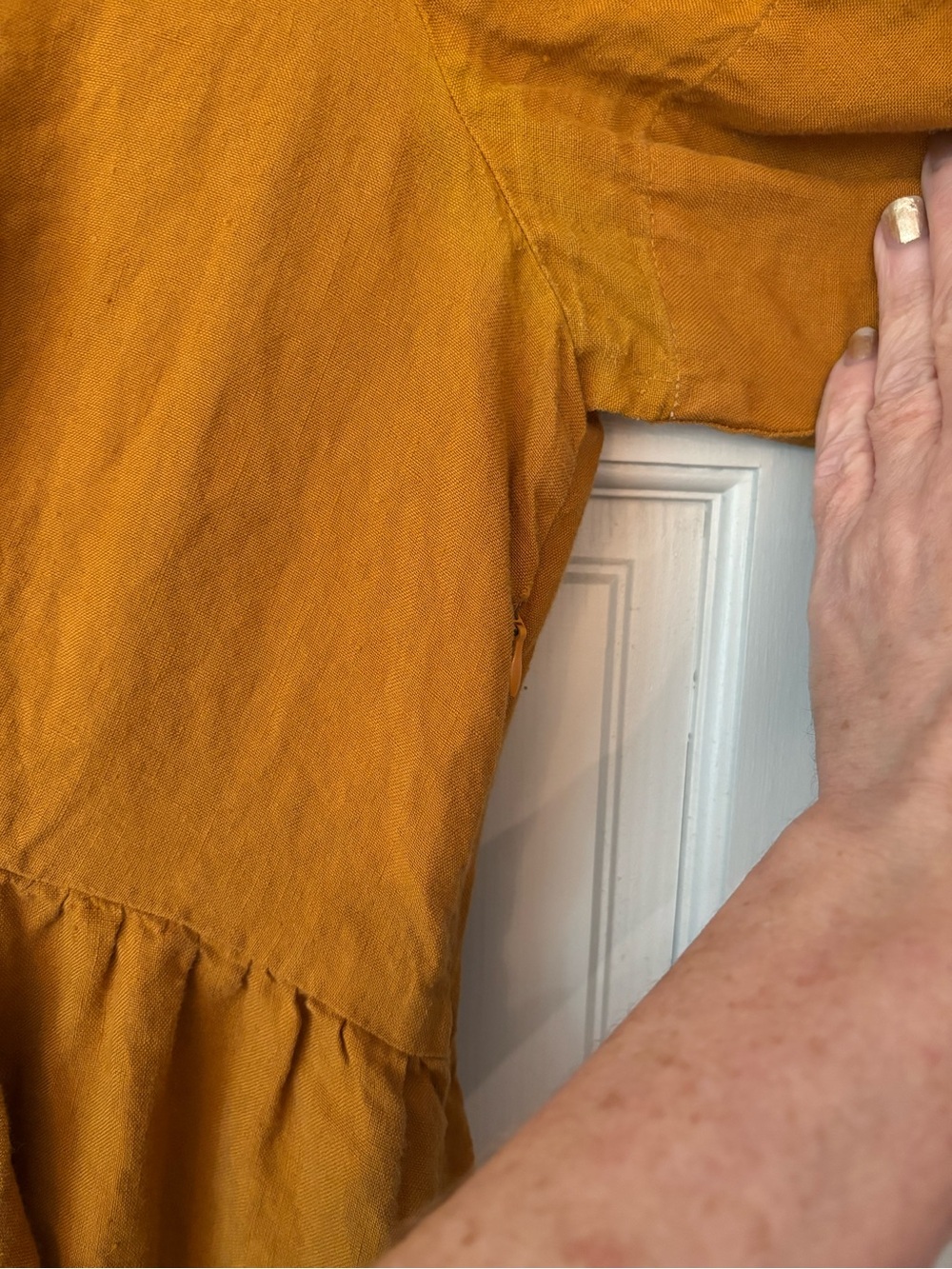 Son De Flor Mustard Peter Pan Collar Midi Dress - Picture 4 of 6